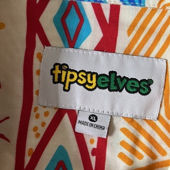 Tipsy elves San Diego travel Hawaiian short sleeve button-down shirt XL new - Picture 4 of 5